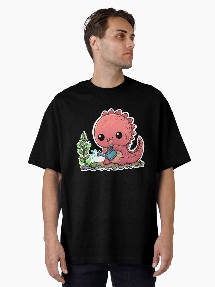 #3 Scaly Monster watering plants Oversized T-Shirt