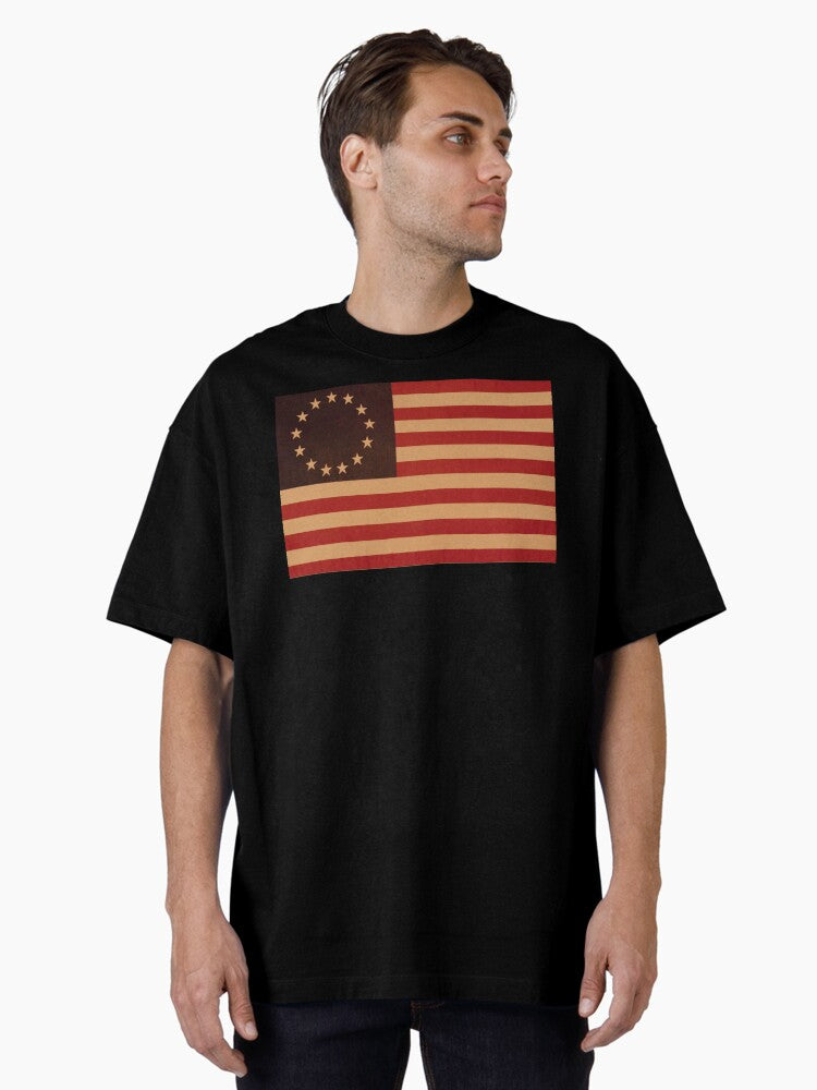 13 Colony Fade Flag Oversized T-Shirt