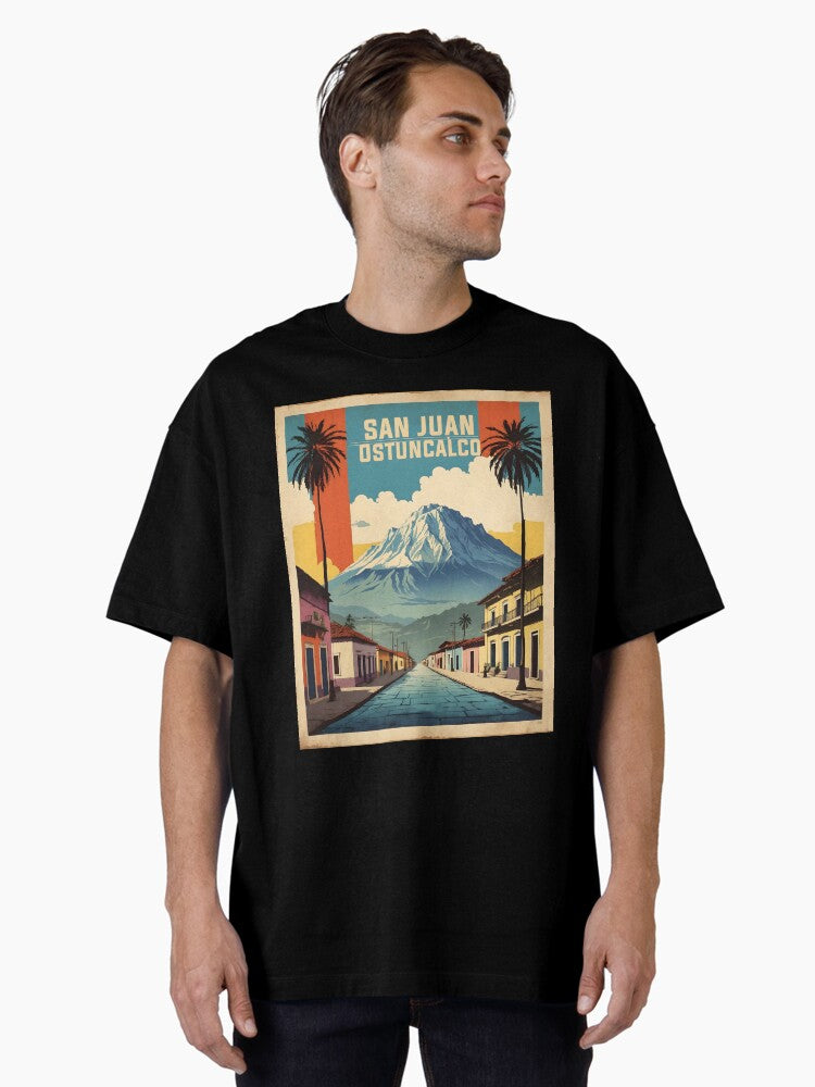 San Juan Ostuncalco Guatemala Vintage Poster Tourism Oversized T-Shirt