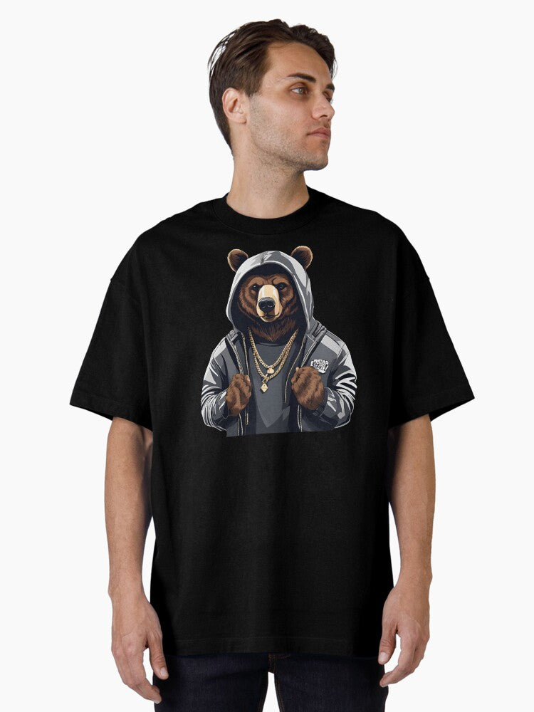 Urban Cool Bear in Hoodie Oversized T-Shirt