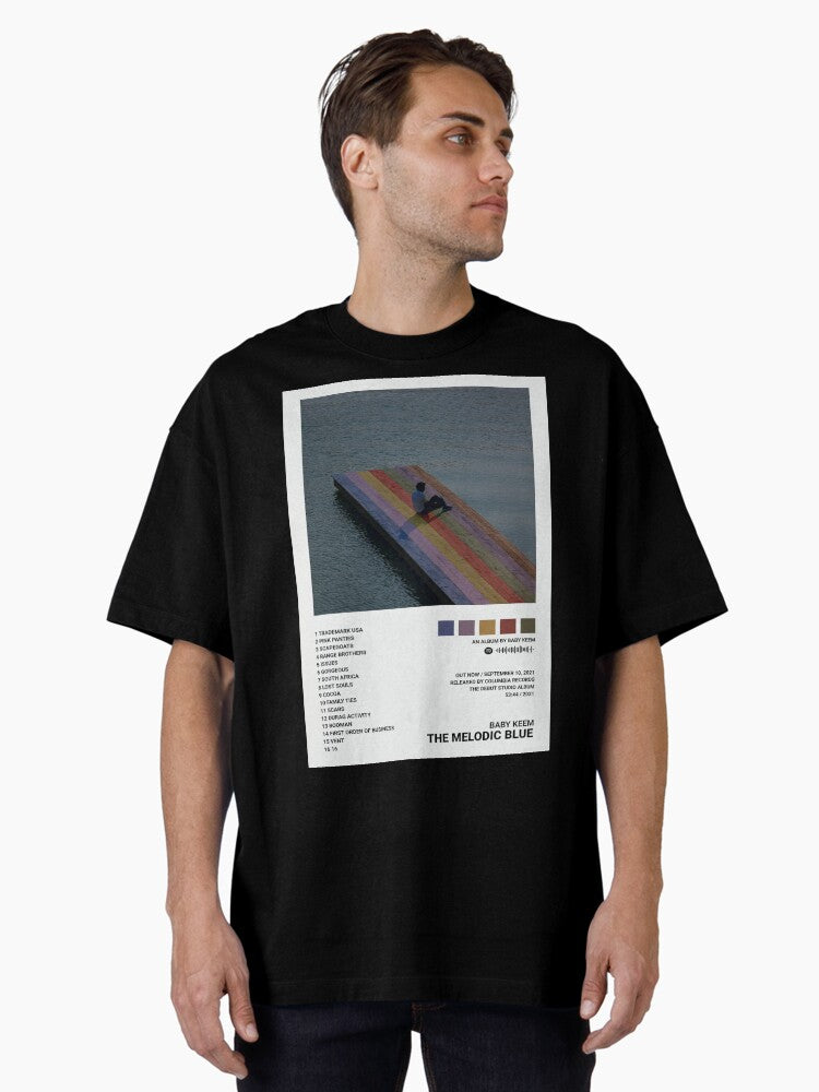The Melodic Blue Alternative Musician Poster Oversized T-Shirt