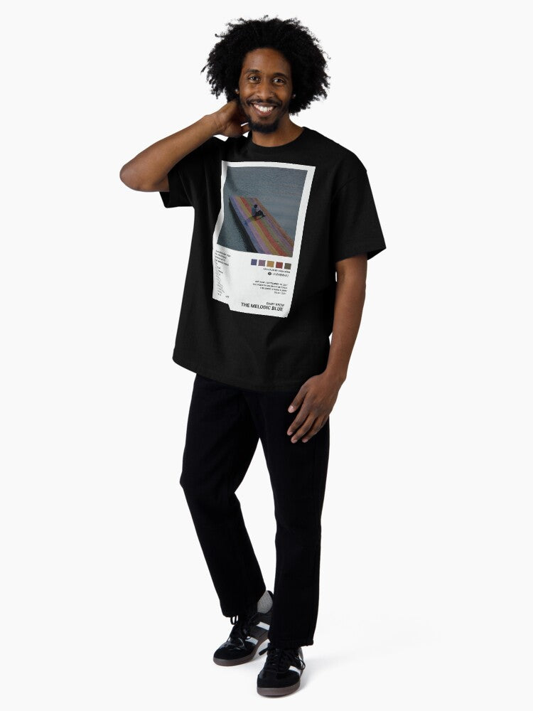 The Melodic Blue Alternative Musician Poster Oversized T-Shirt