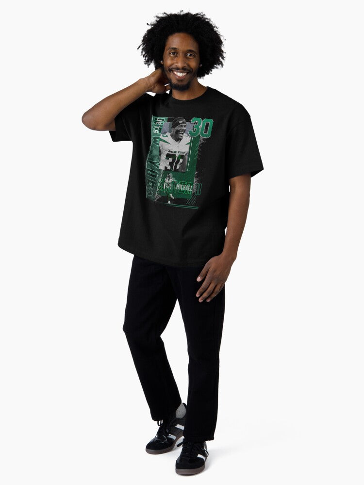 Michael Carter II Football Paper Poster Jets 2 Oversized T-Shirt