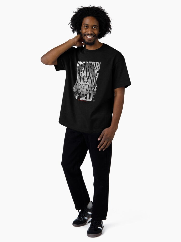 Immortal Technique Portrait with Lyric Typography Oversized T-Shirt Style001