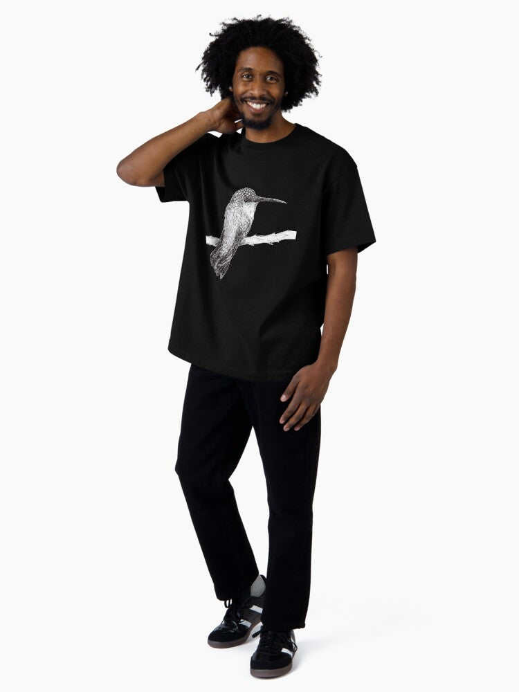 Female Snowcap Hummingbird Inked Oversized T-Shirt
