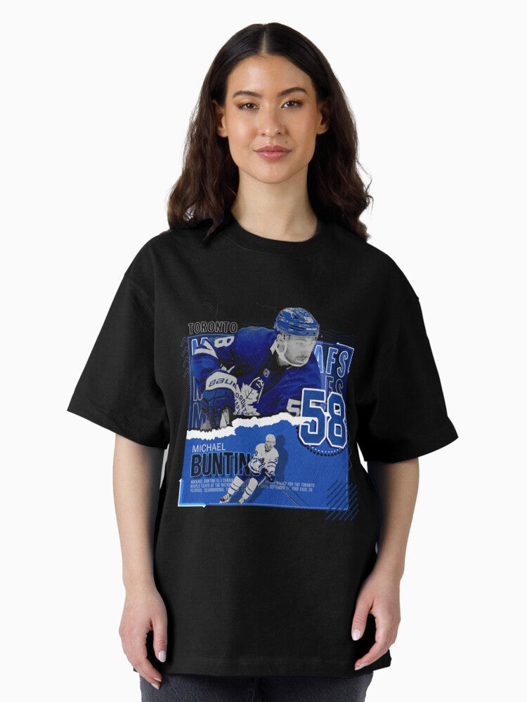 Michael Bunting Hockey Paper Poster Maple Leafs Oversized T-Shirt