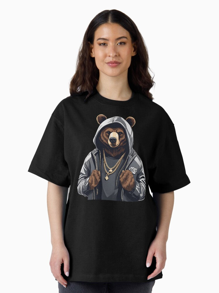 Urban Cool Bear in Hoodie Oversized T-Shirt