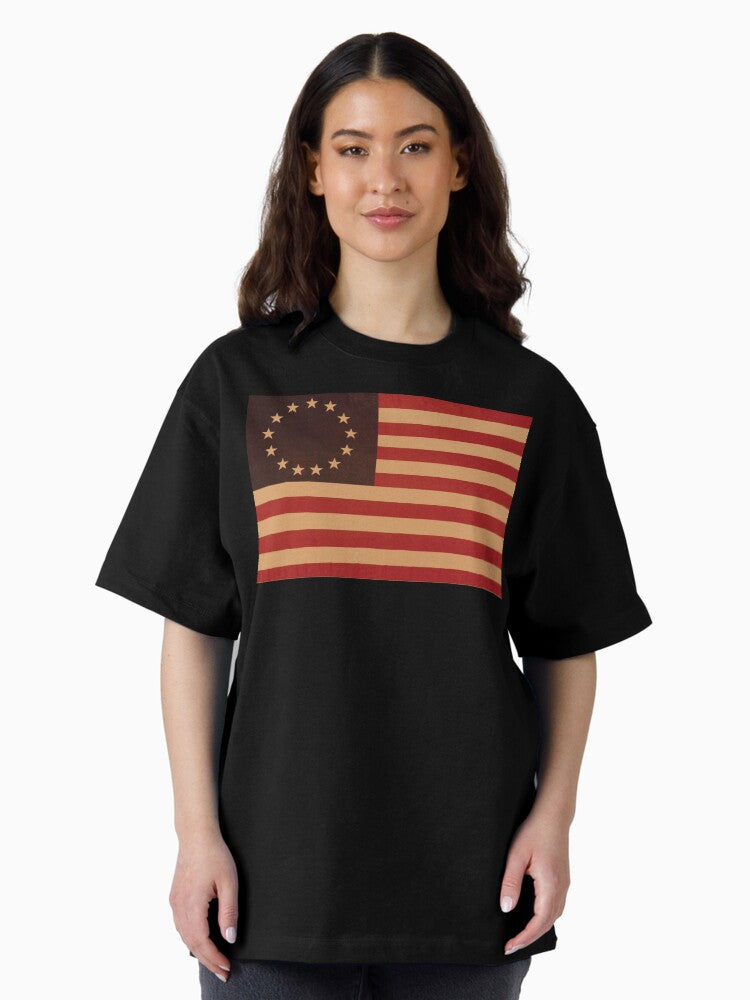 13 Colony Fade Flag Oversized T-Shirt