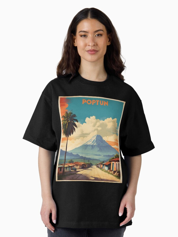 Poptun Guatemala Vintage Poster Tourism Oversized T-Shirt