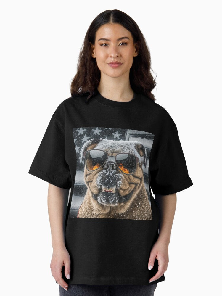'"Patriotic masterpiece: Dog as a symbol of loyalty"' Oversized T-Shirt