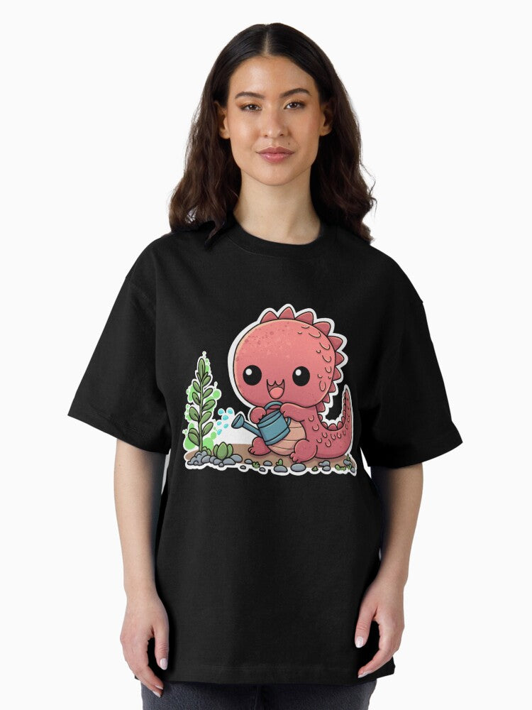 #3 Scaly Monster watering plants Oversized T-Shirt