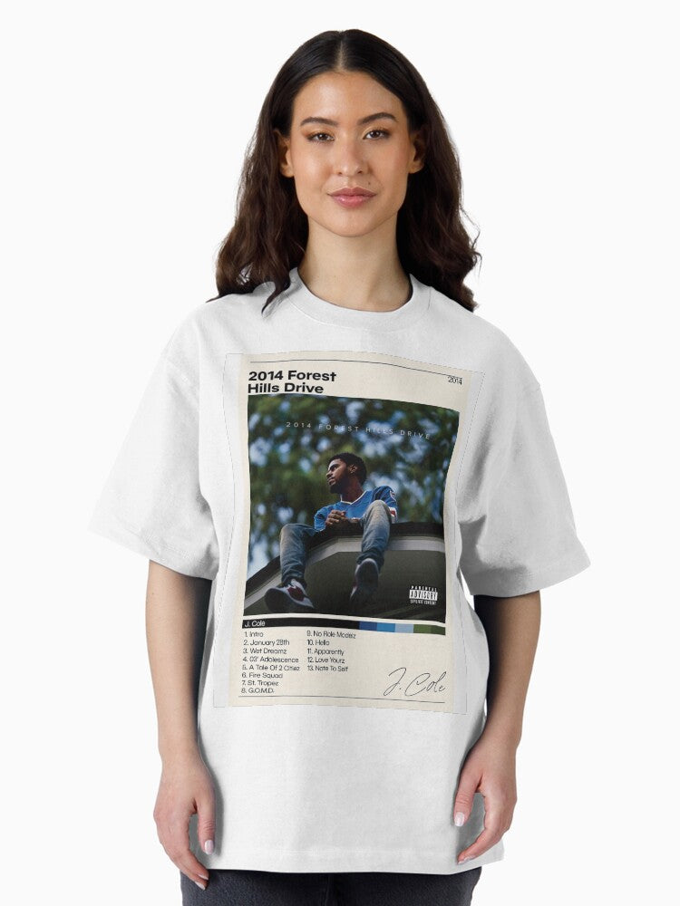 J Cole Poster | 2014 Forest Hills Drive Poster | J Cole Tracklist | Album Cover Poster | Poster Print Wall Art | Custom Poster | Home Decor Active Poster Oversized T-Shirt