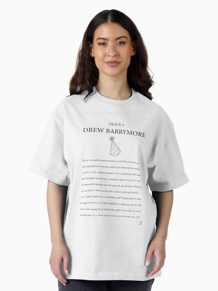 Drew Barrymore SZA Lyrics Oversized T-Shirt