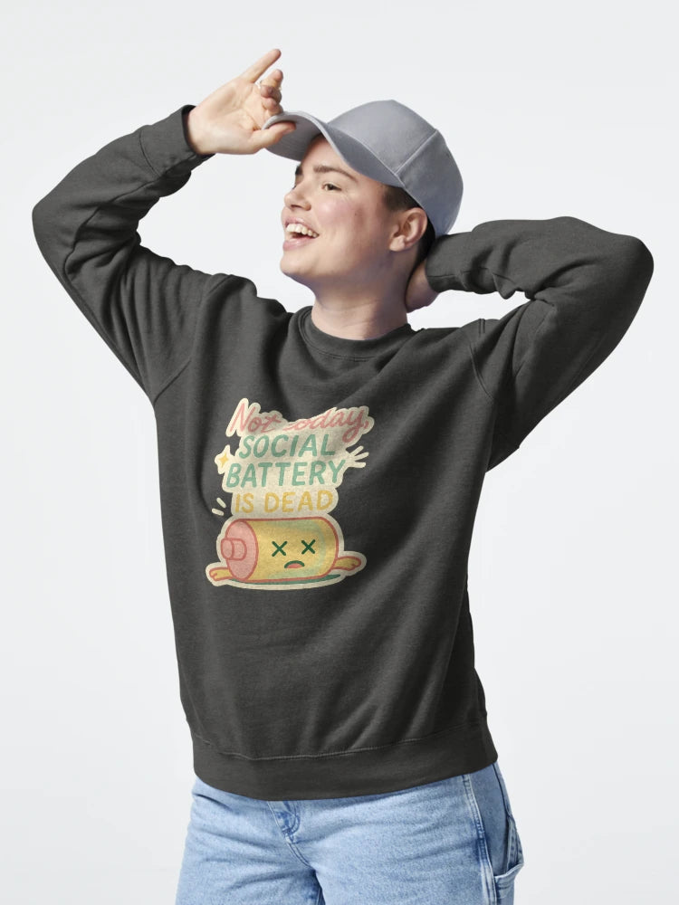 "Not Today, Social Battery is Dead - Funny Introvert Stickerā Classic T-Shirt