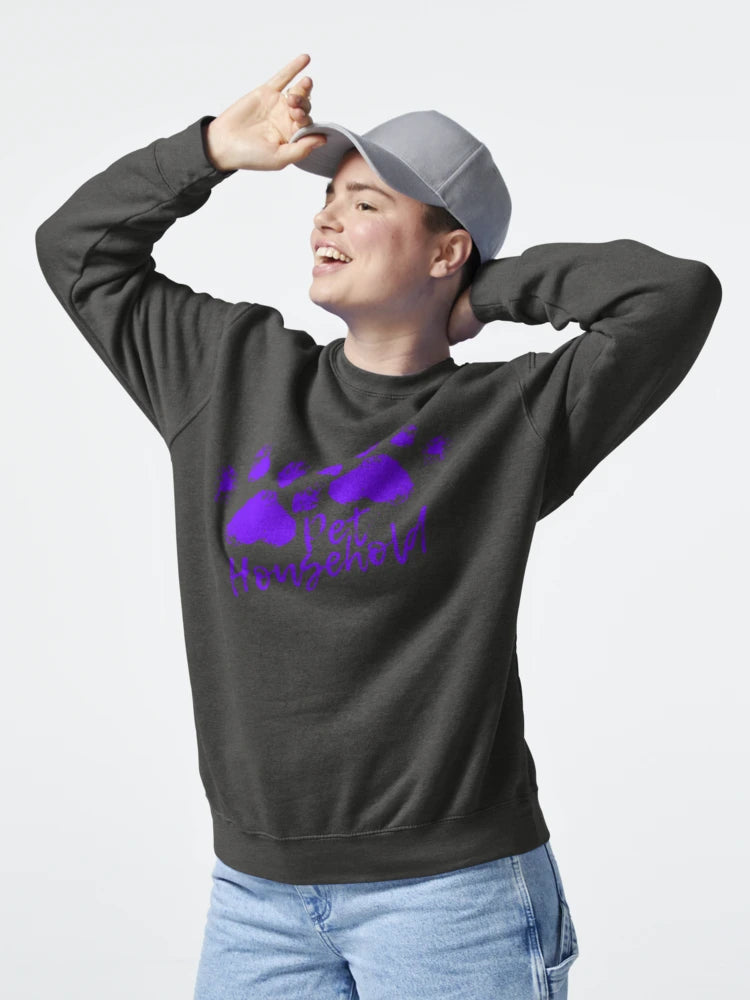 "Pet Household" Pawprint Grunge (Neon Purple) Classic T-Shirt