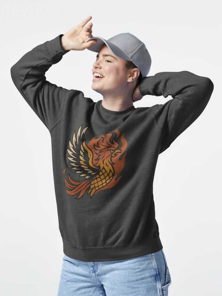 Fiery Phoenix Rising with Wings Spread Classic T-Shirt