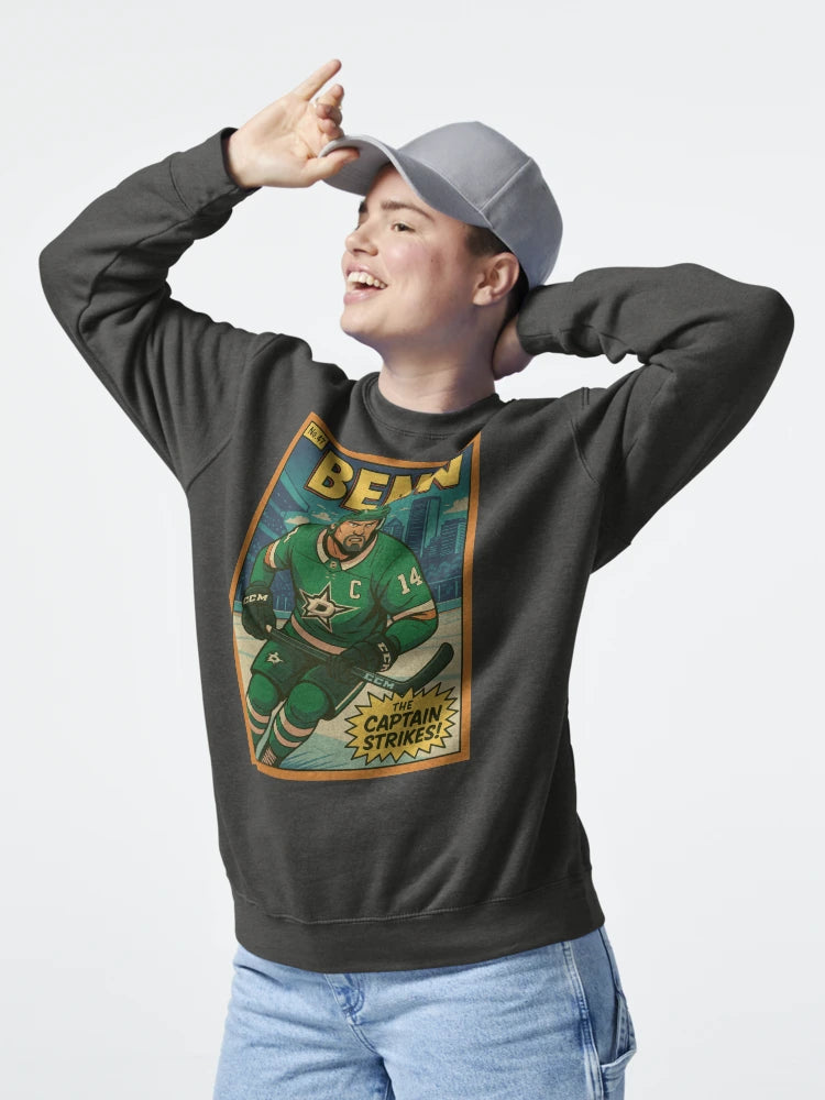 Jamie Benn Comic Book Poster – Dallas Stars Captain Retro Hockey Art Print, “The Captain Strikes” Cover Classic T-Shirt