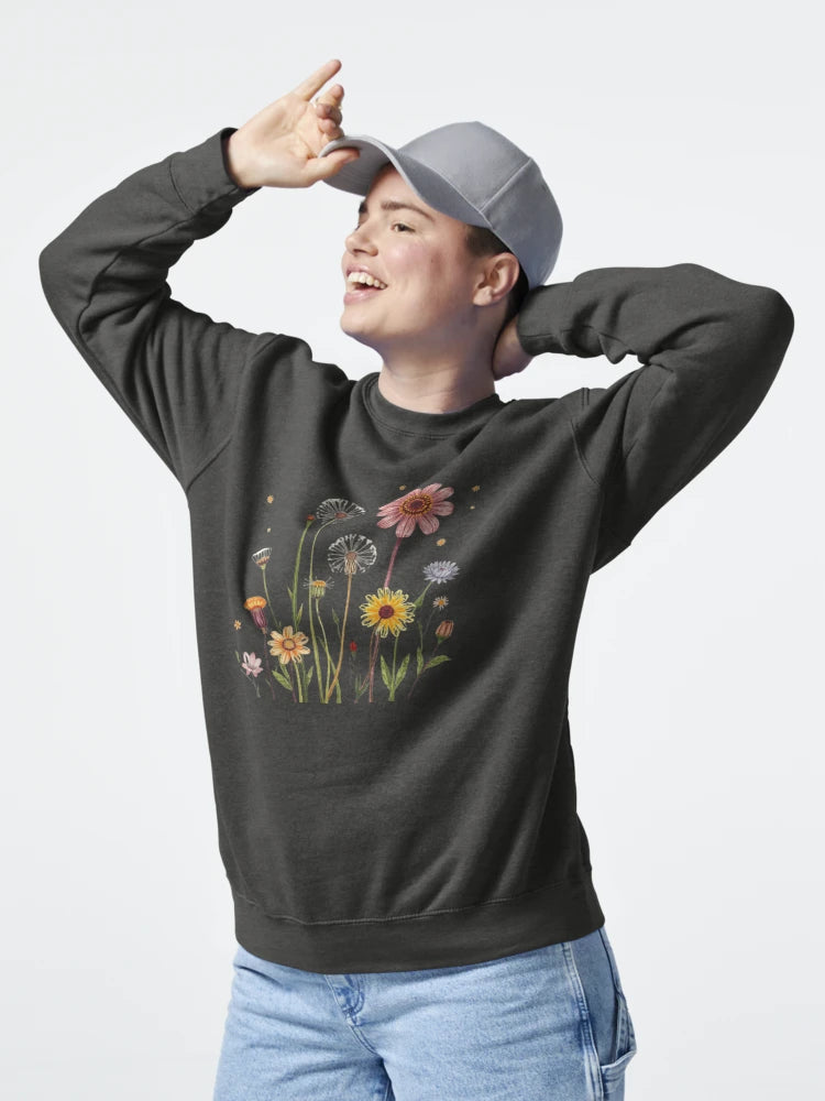 "Whimsical Wildflowers and Dandelions Botanical Illustration" Classic T-Shirt