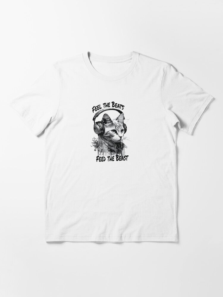Feel the Beats Feed Beast Cat - Street Art Essential T-Shirt