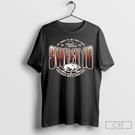 Arkansas Razorbacks Mens Basketball Sweet 16 2025 The Road To The Final Four Shirt Sweatshirt Poster