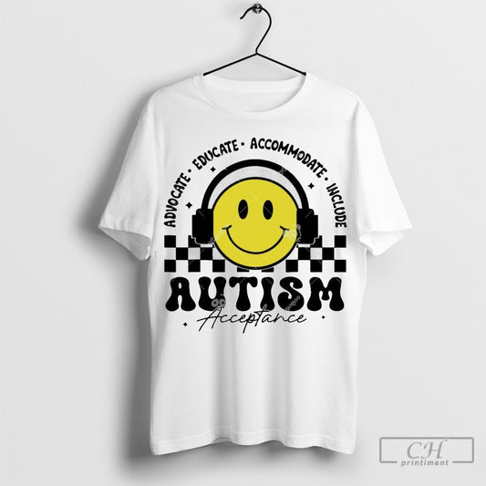 Autism Awareness Acceptance Smiley Autism Special Education Teacher Shirt Sweatshirt Poster