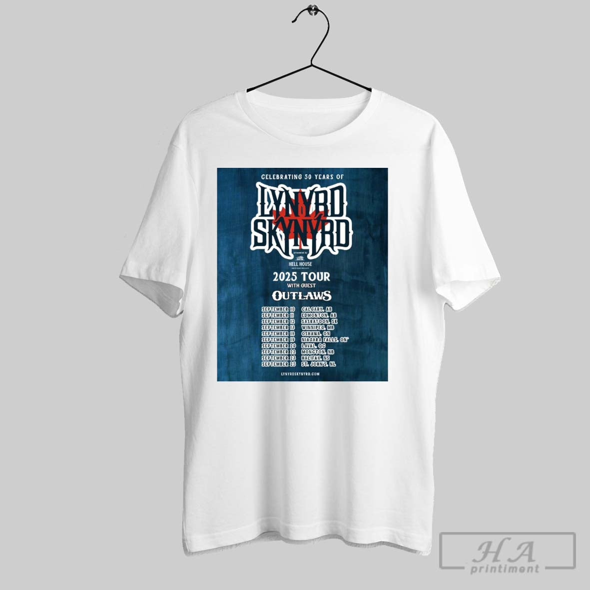 Celebrating 50 Years Of Lynyrd Skynyrd 2025 Tour With Guest Outlaws September 2025 Poster T Shirt