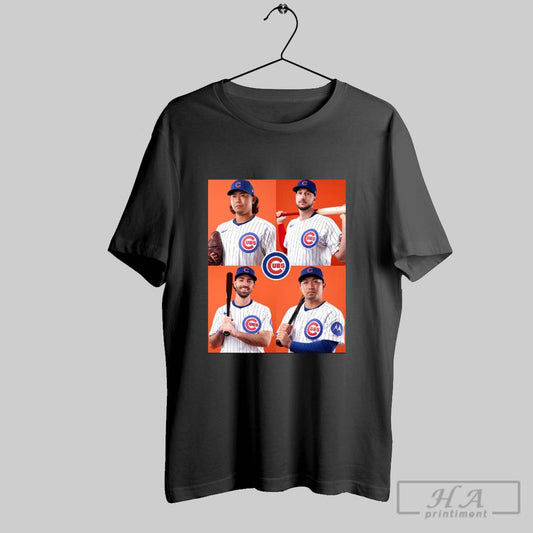 Chicago Cubs Mlb Photo Day Shota Imanaga Kyle Tucker Dansby Swanson And Seiya Suzuki Poster T Shirt