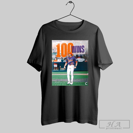 Clemson Tigers Baseball Congrats Coach Erik Bakich 100 Wins As Clemsons Head Coach Poster T Shirt