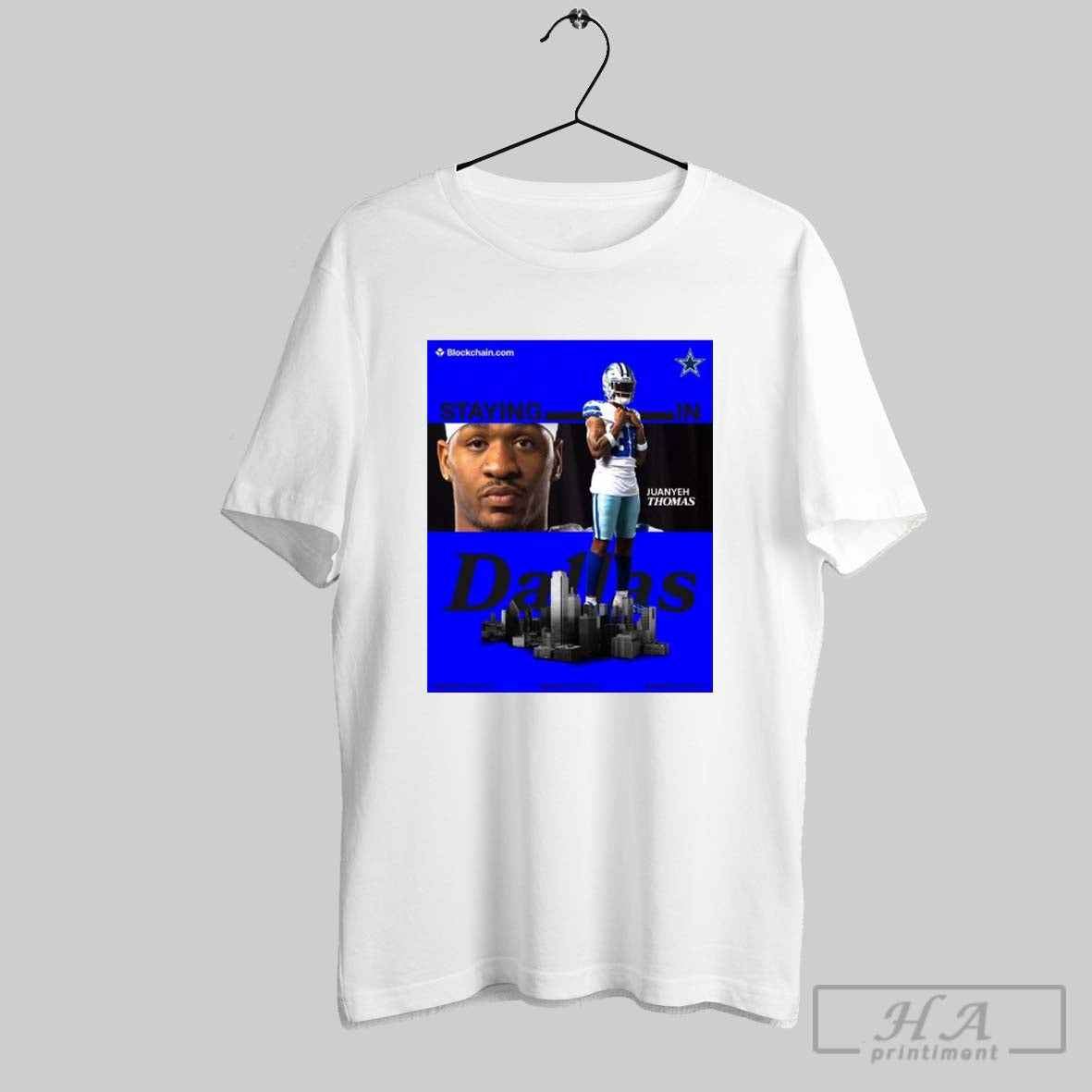 Dallas Cowboys Nfl Football Juanyeh Thomas Staying In Dallas 2025 Poster T Shirt
