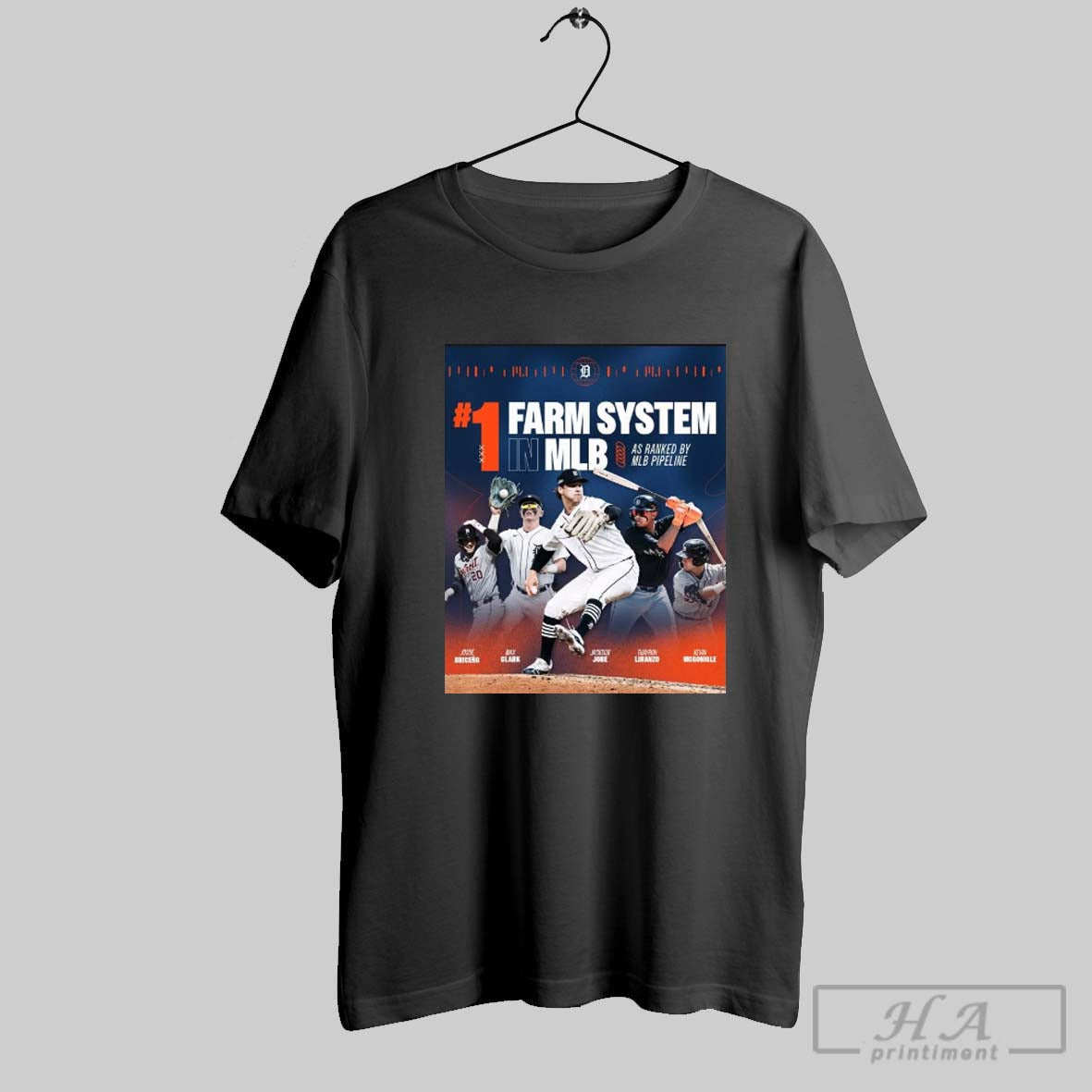 Detroit Tigers 1 Farm System In Mlb As Ranked By Mlb Pipeline Josue Briceno Max Clark Jackson Jobe Poster T Shirt