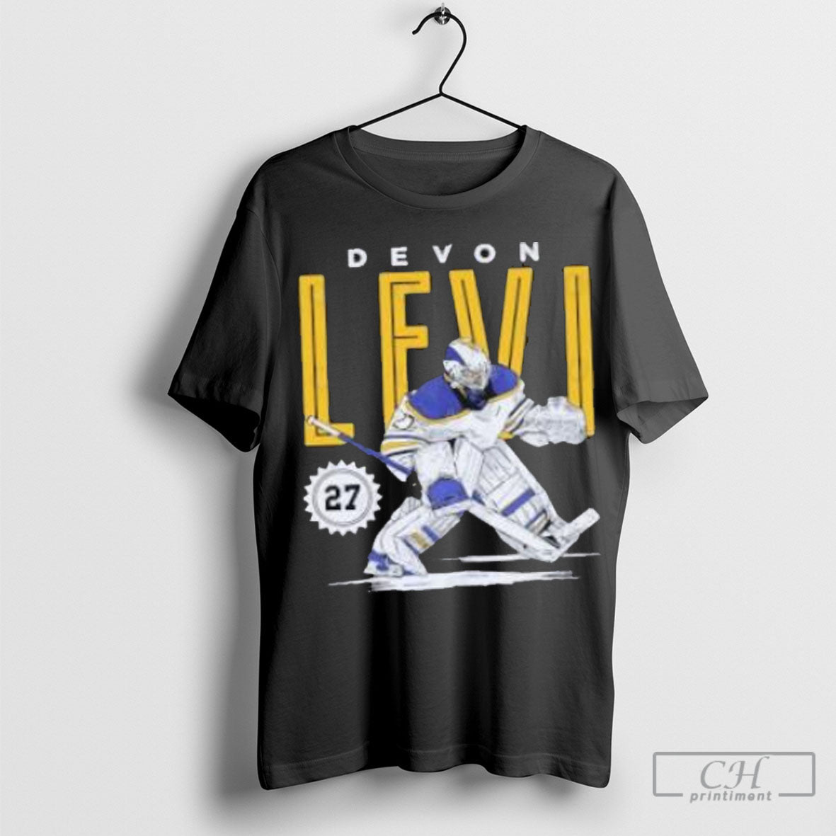 Devon Levi Canadian Professional Ice Hockey Goaltender Buffalo Card T Shirt Sweatshirt Poster