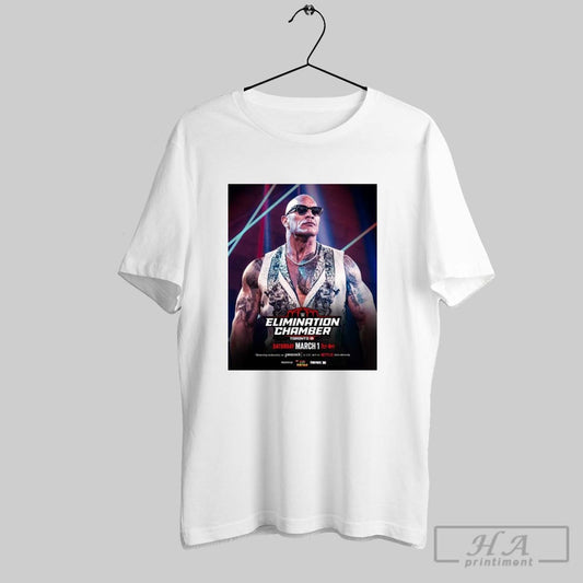 Dwayne Johnson At Wwe Chamber Elimination Chamber Toronto Saturday March 1 2025 Poster T Shirt