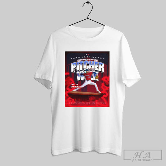 Fresno State Bulldogs Baseball Jack Anker Mountain West Pitcher Of The Week Poster T Shirt