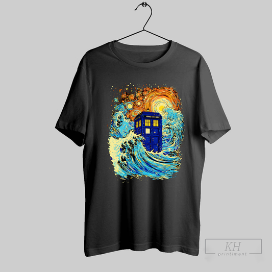 Great Kanagawa Wave And The Tardis Shirt T Shirt Sweatshirt Cutom Poster Coffee Mugs Ornaments