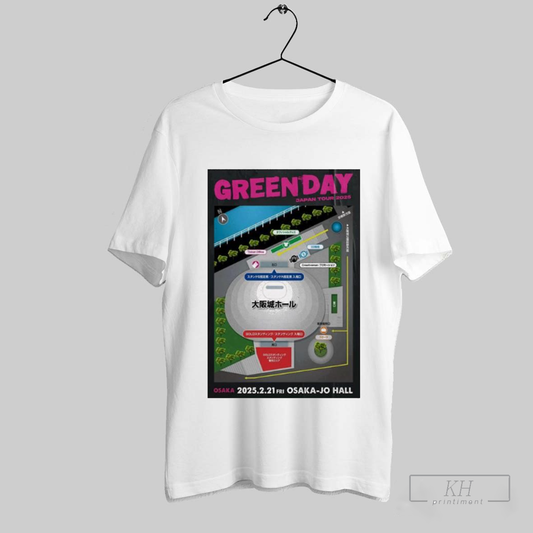 Green Day Japan Tour 2025 Osaka Jou Hall Feb 21 2025 Poster T Shirt T Shirt