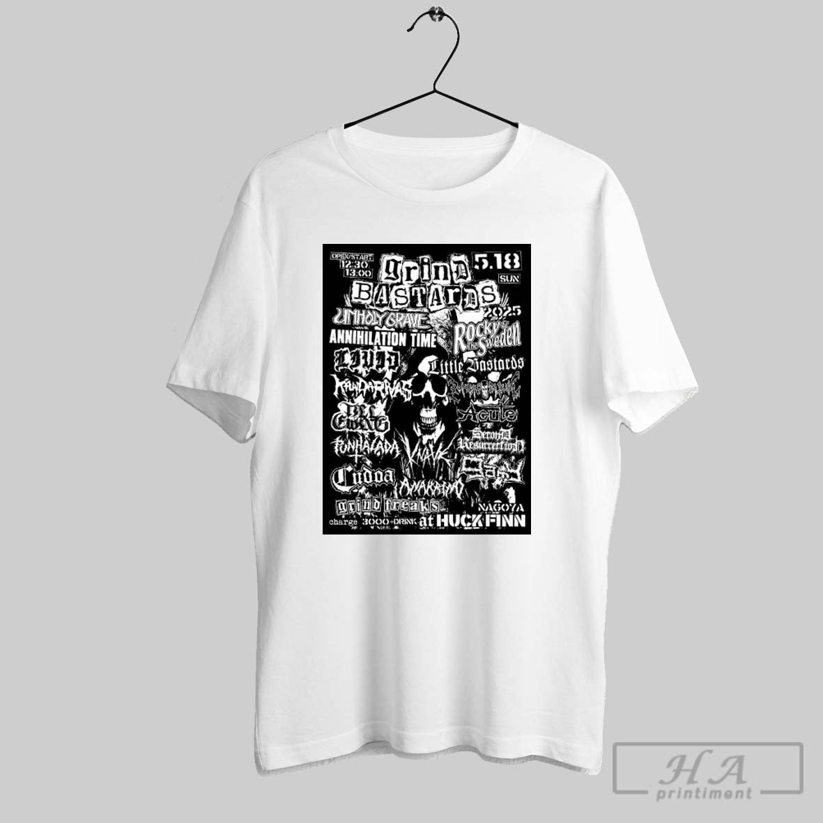 Grind Bastards 2025 Unholy Grave Annihilation Time Rocky And The Sweden Little Bastards Knave Livid Poster T Shirt