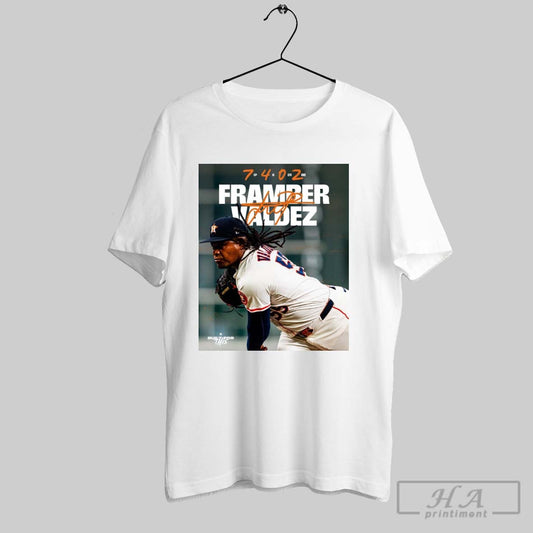 Houston Astros Baseball Framber Valdez 7 Ip 4k 0 Er 2bb Built For This Signature Poster T Shirt