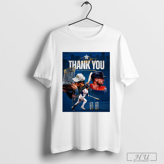Houston Astros Thank You Alex Bregman Breggy For The Moments Memories And Leadership Signature Poster T Shirt