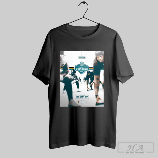 Jacksonville Jaguars Anton Harrison The And Now Nfl Scouting Combine 2025 4 98 40 Yard Dash Poster T Shirt