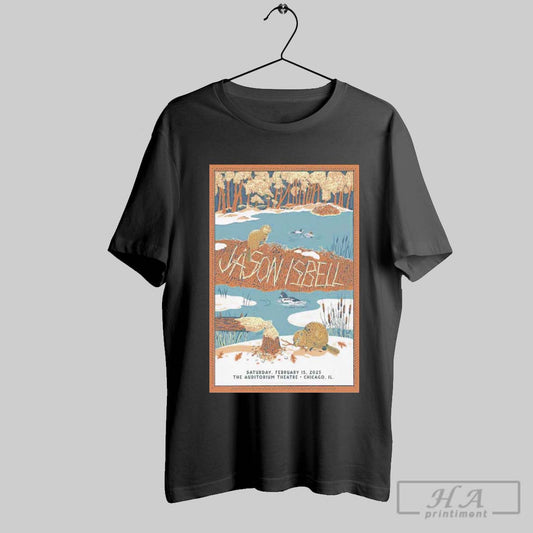 Jason Isbell And The 400 Unit Live In Chicago Il 02 15 2025 Event Poster T Shirt