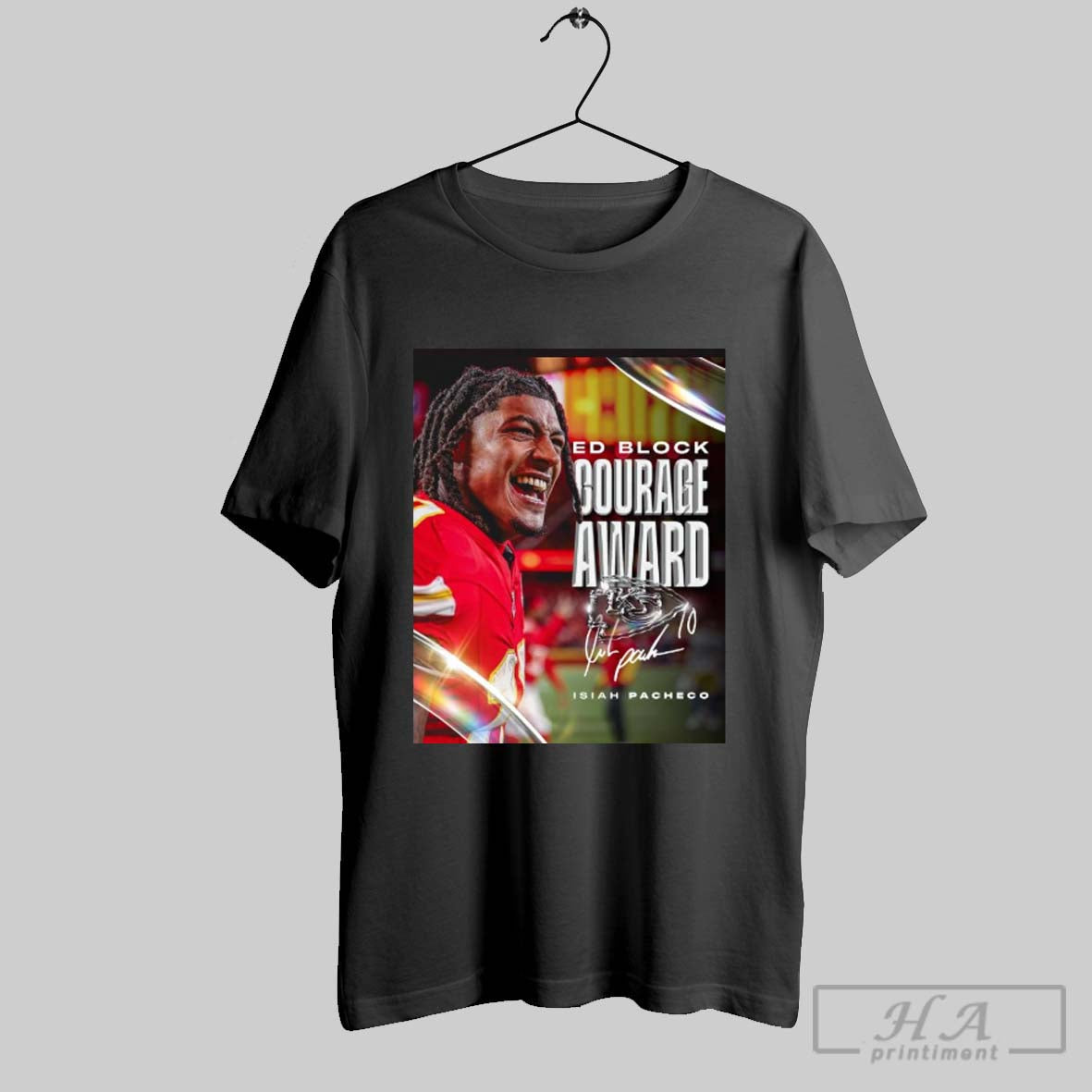 Kansas City Chiefs Congratulations Isiah Pacheco Ed Block Courage Award Signature Poster T Shirt