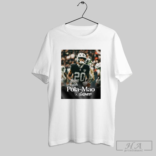 Las Vegas Raiders Nfl Football Signed Isaiah Pola Mao 20 Safety Locked Down Poster T Shirt