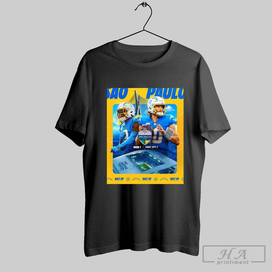 Los Angeles Chargers Football 2025 Nfl Sao Paulo Game Week 1 Friday September 5 Bolt Up Poster T Shirt