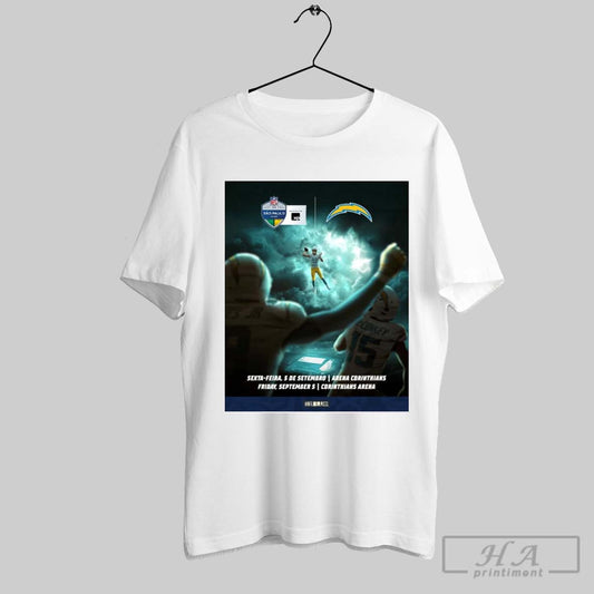 Los Angeles Chargers Sexta Feira 5 De Setembro Arena Corinthians Fri Sep 5 Corinthians Arena Nfl Sao Paulo Game Poster T Shirt