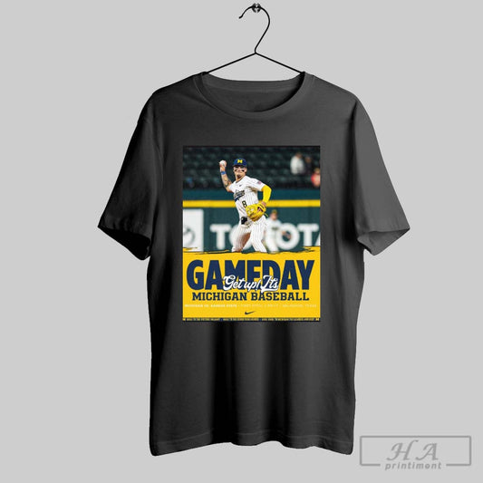 Michigan Wolverines Vs Kansas State Wildcats Baseball Gameday Get Up Its First Pitch Arlington Texas Poster T Shirt