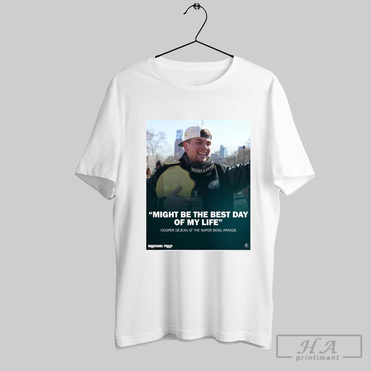 Might Be The Best Day Of My Life Cooper Dejean At The Super Bowl Parade Philadelphia Eagles Poster T Shirt