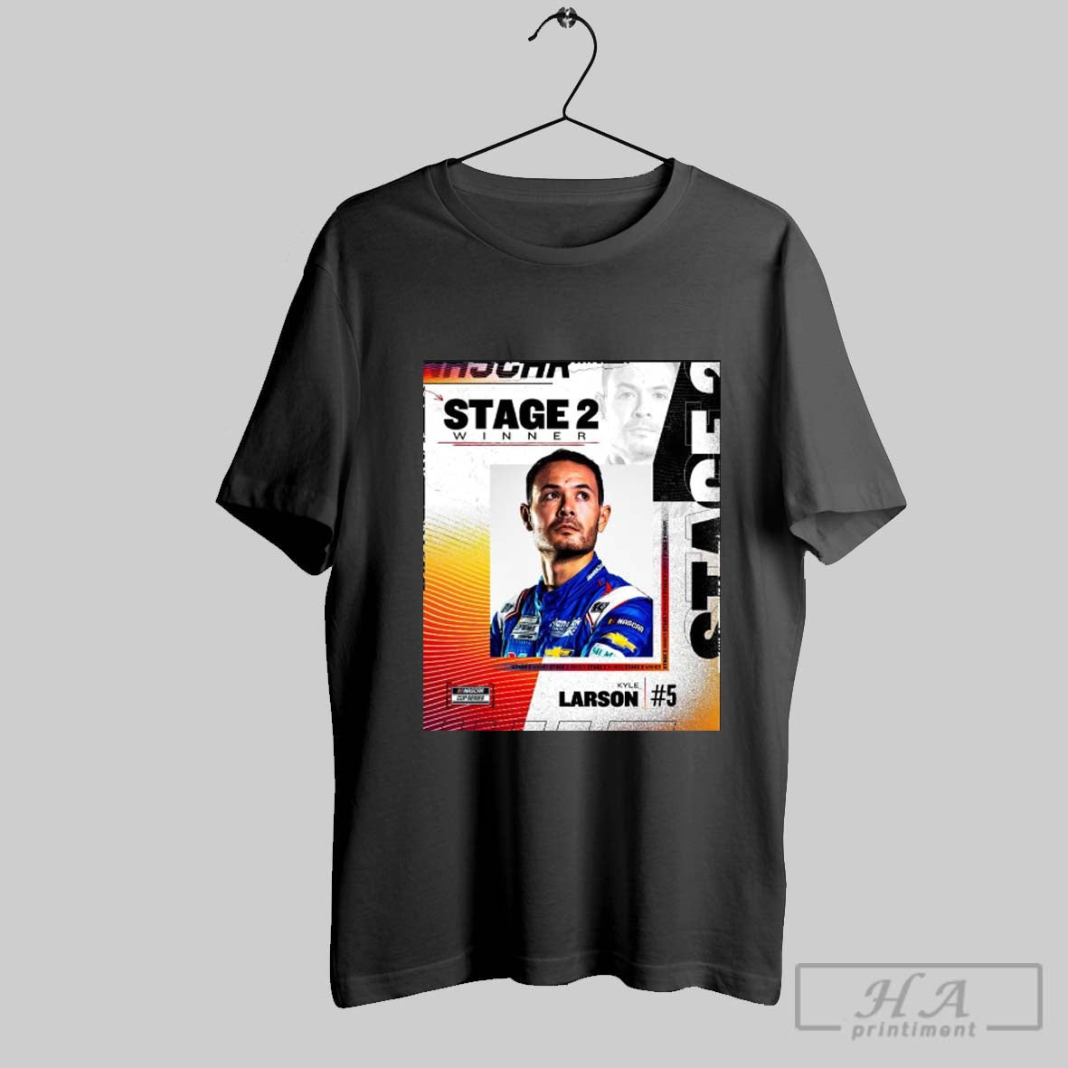 Nascar Cup Series Kyle Larson 5 Stage 2 Winner Takes The Green And White Checkered Flag Poster T Shirt