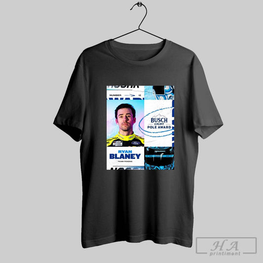 Nascar Cup Series Ryan Blaney Team Penske Number 12 Busch Light Pole Award At Atlanta Poster T Shirt