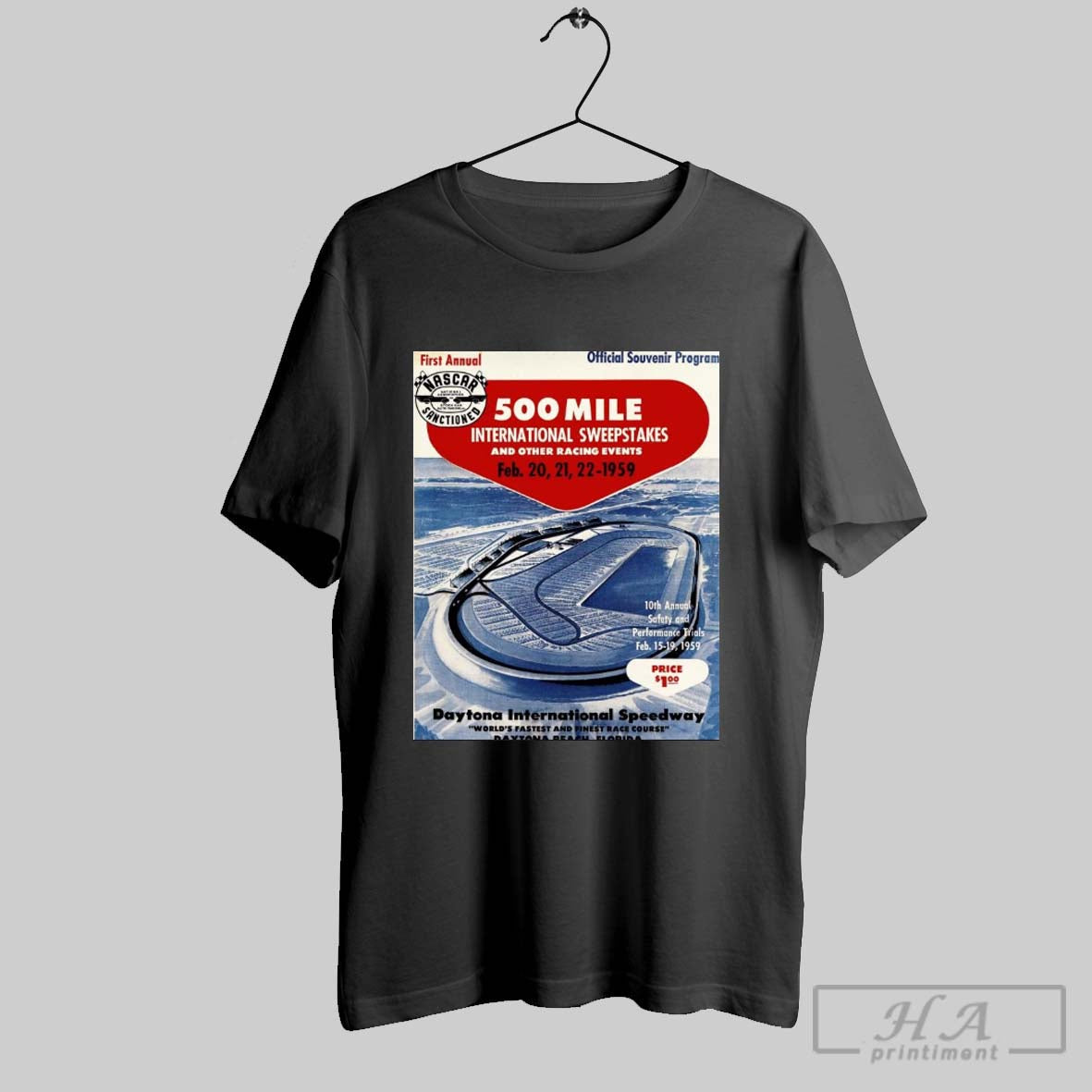 Nascar Sanctioned 500 Mile International Sweepstakes And Other Racing Events Feb 20 21 22 1959 Poster T Shirt