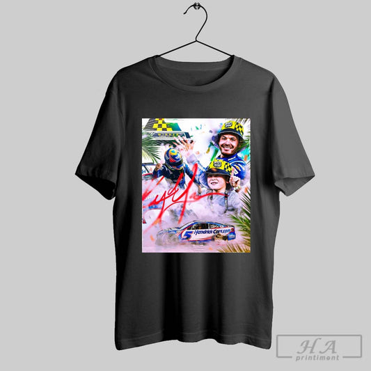 Nascar Kyle Larson Winner Homestead Miami Speedway March 23 2025 Hendrickcars Com Signature Poster T Shirt